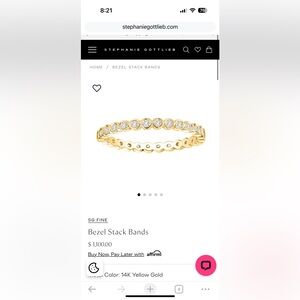 Stephanie Gottlieb Yellow Gold Diamond Bezel Stack Band